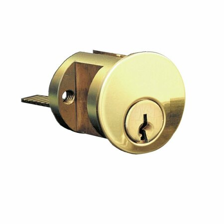 ILCO Keyed Different 5 Pin Rim Cylinder with Screw Cap with Kwikset Keyway Bright Brass Finish 7075KS1003